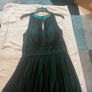 Like new cocktail dark green dress with matching shoes